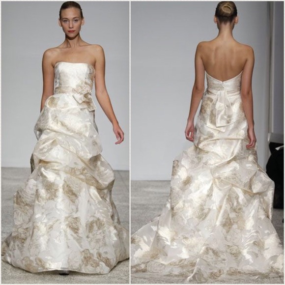 gold silk wedding dress